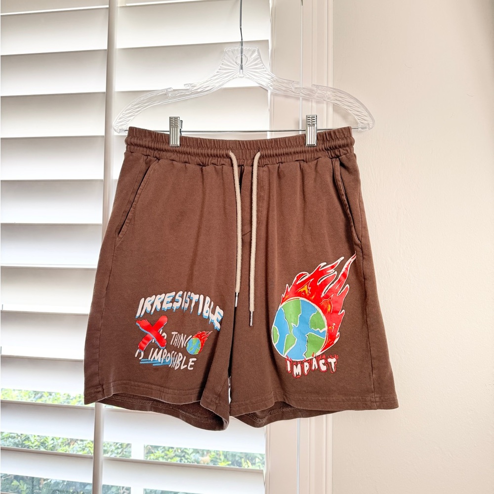 Brown Graphic Shorts